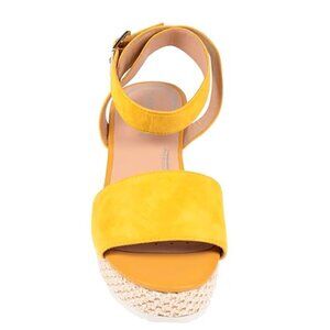 Geox Women's D Lipari a Sandals Yellow Suede Wedge Espadrilles Size: 10 NIB
